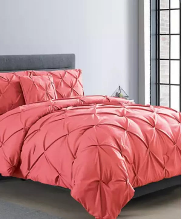 Vcny Home Carmen Pintuck 4 Piece Comforter Set, Queen Bedding