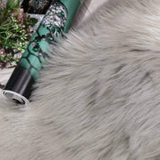 Carvapet Fluffy Shaggy Soft Faux Sheepskin Fur Area Rug, Grey, 2ft X 3ft