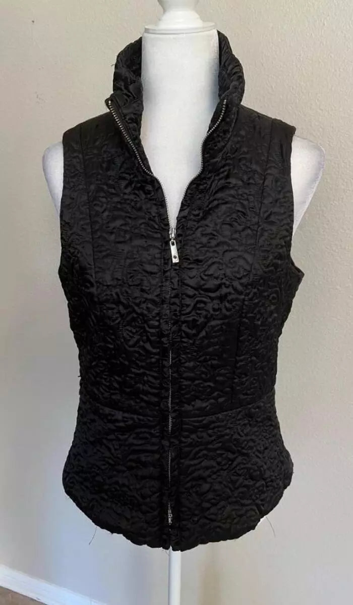 White House Black Market Belted Vest Black, Size Medium