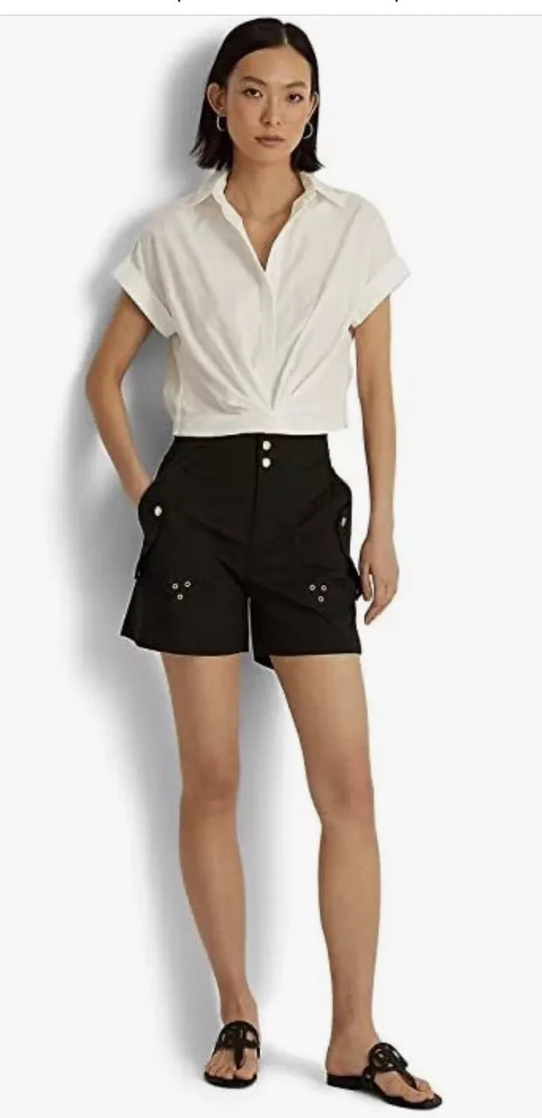 Lauren Ralph Lauren Plus size Women's  Twill Shorts, Size 16