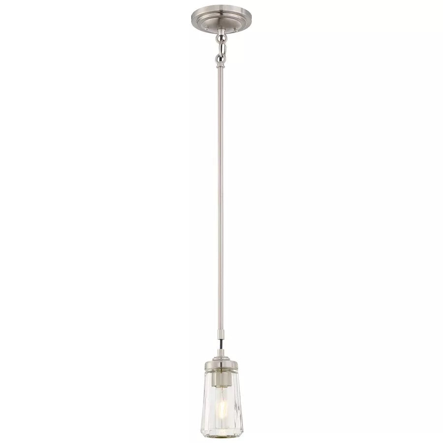 Minka Lavery Poleis 1-Light Brushed Nickel Mini Pendant-3301-84