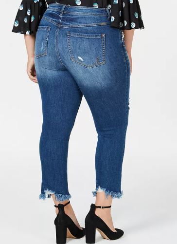 INC Womens Plus Denim Distressed Skinny Jeans