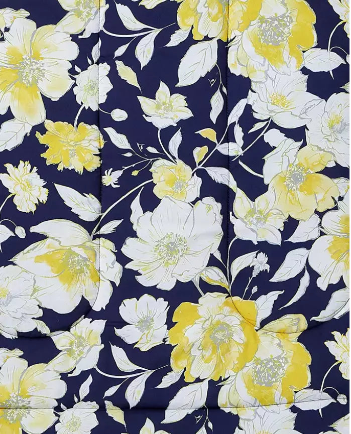 Mytex Aster Floral 2-PC. Reversible Twin Comforter Set, Navy/Yellow