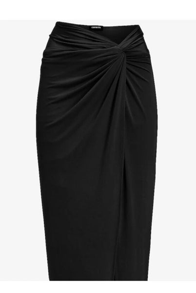 Express Body Contour Fitted Skirt Large Midi Built In Shapewear, Medium