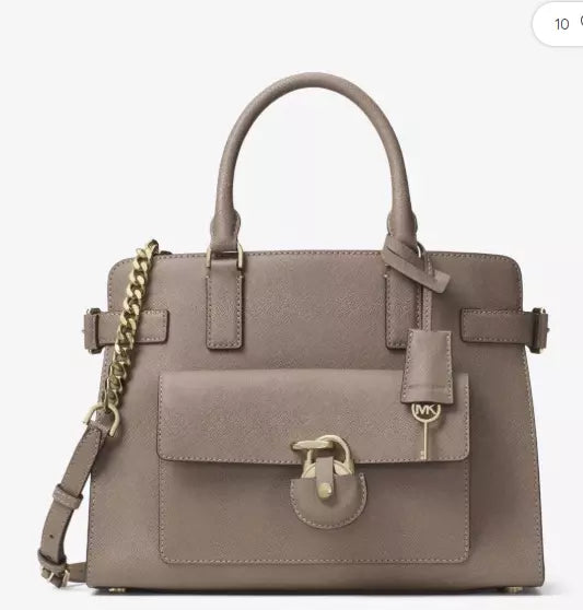 Michael Kors Emma EW Satchel Color-Dark Dune