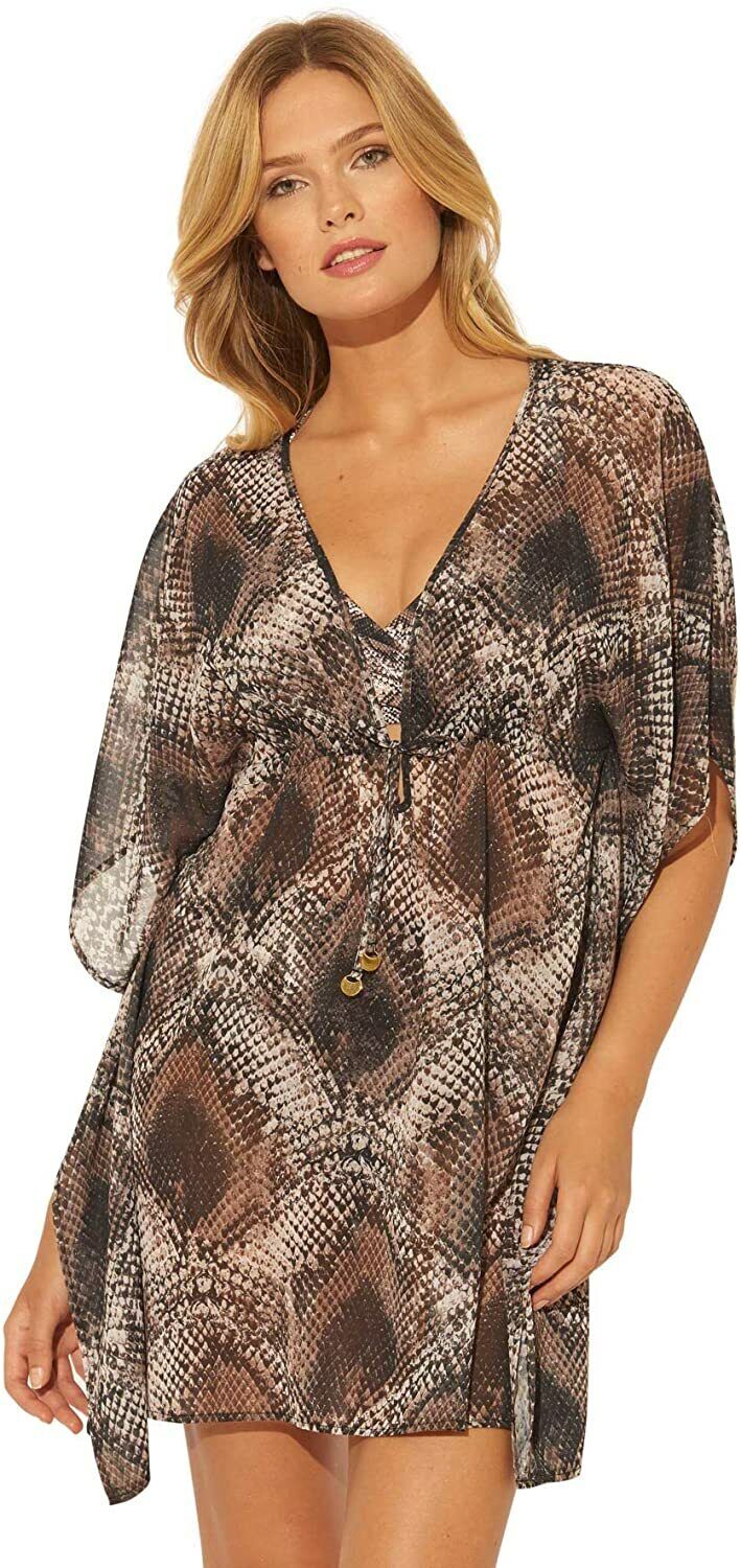 Bleu Rod Beattie Skin Games Caftan Cover-up Snake, Size Medium