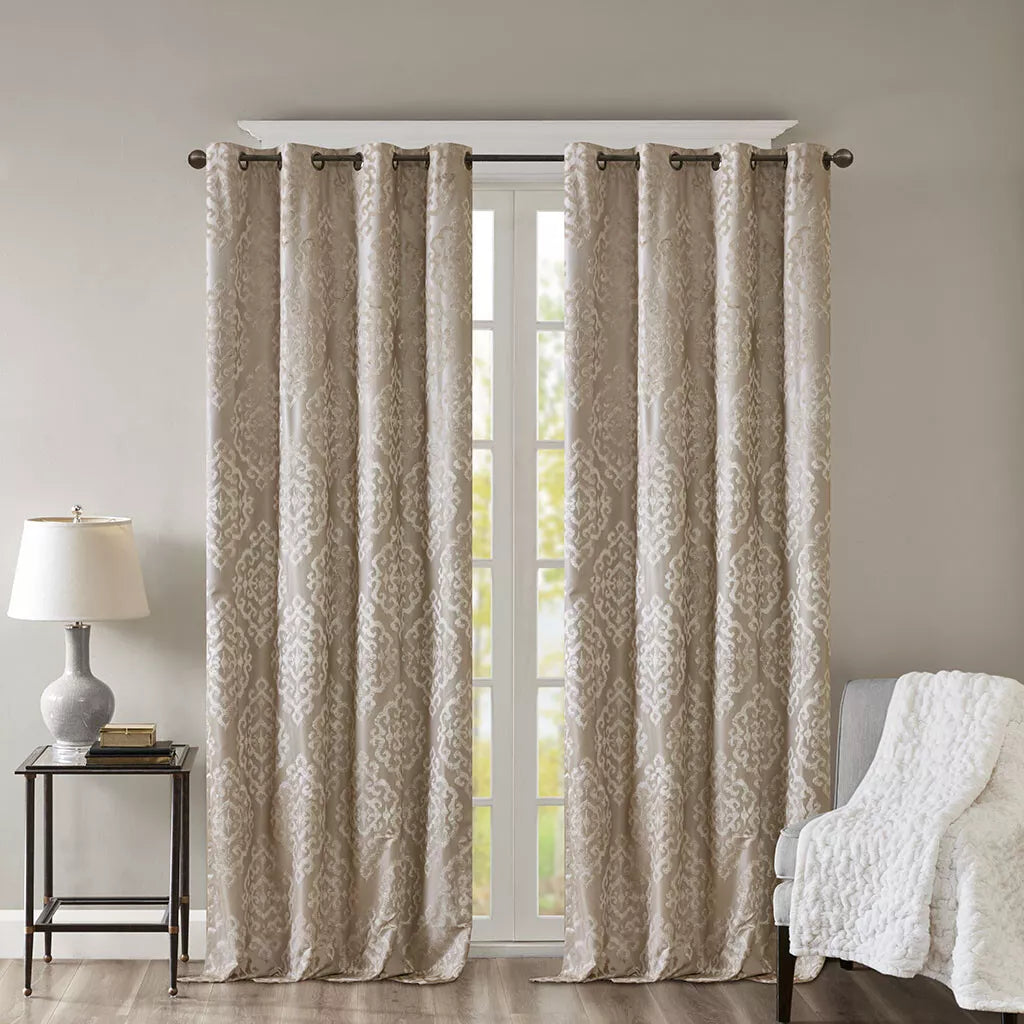 Sun Smart Mirage 50 x 95 Damask Total Blackout Curtain Panel