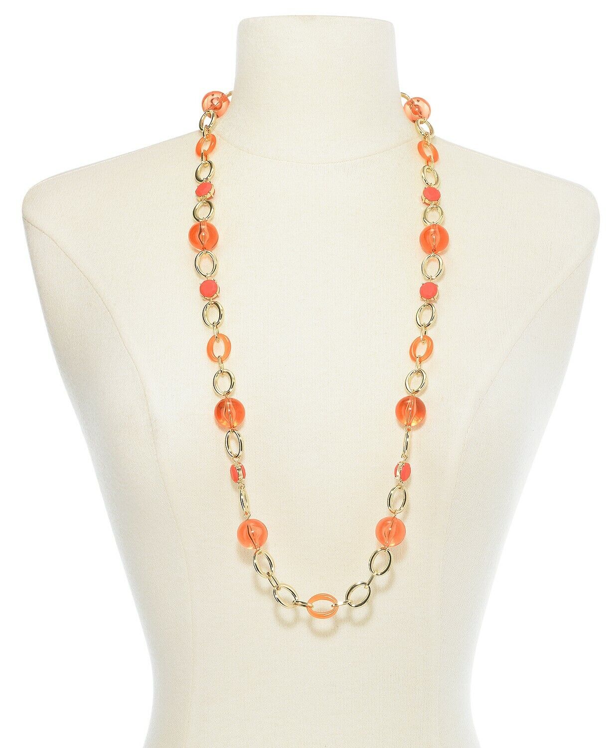 Inc Gold-Tone Stone & Bead Strand Necklace, 35-1/2+ 3 Extender