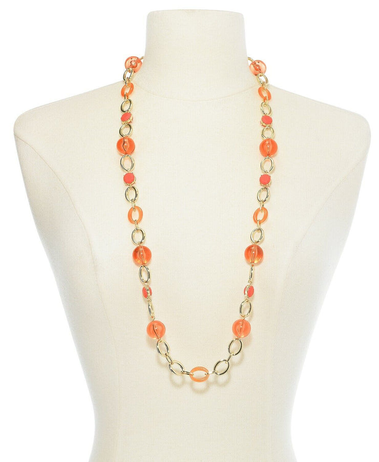 Inc Gold-Tone Stone & Bead Strand Necklace, 35-1/2+ 3 Extender