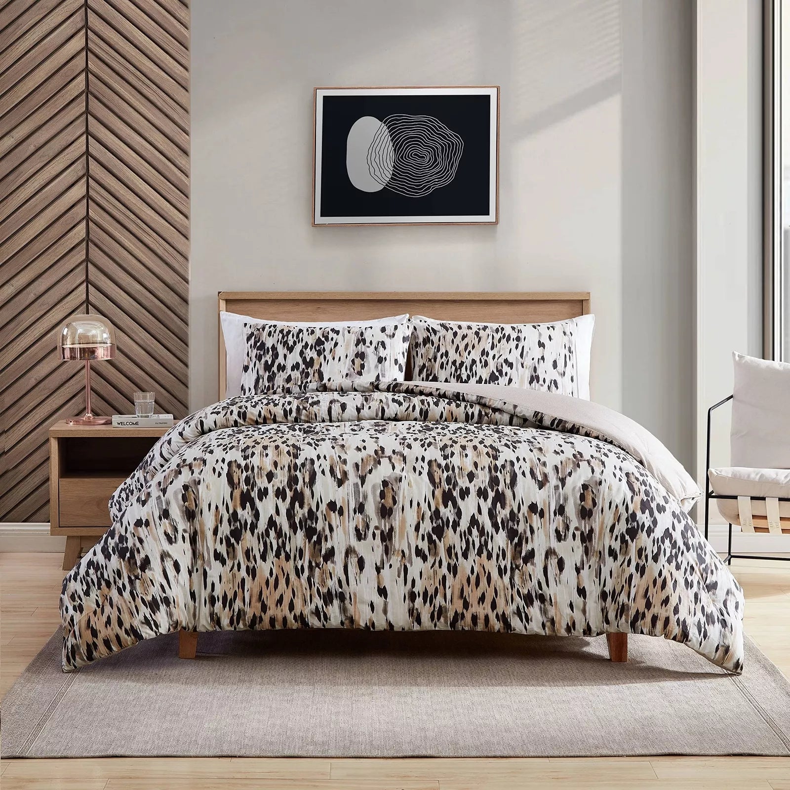 Kenneth Cole New York Abstract Leopard 3 Piece Duvet Cover Set King