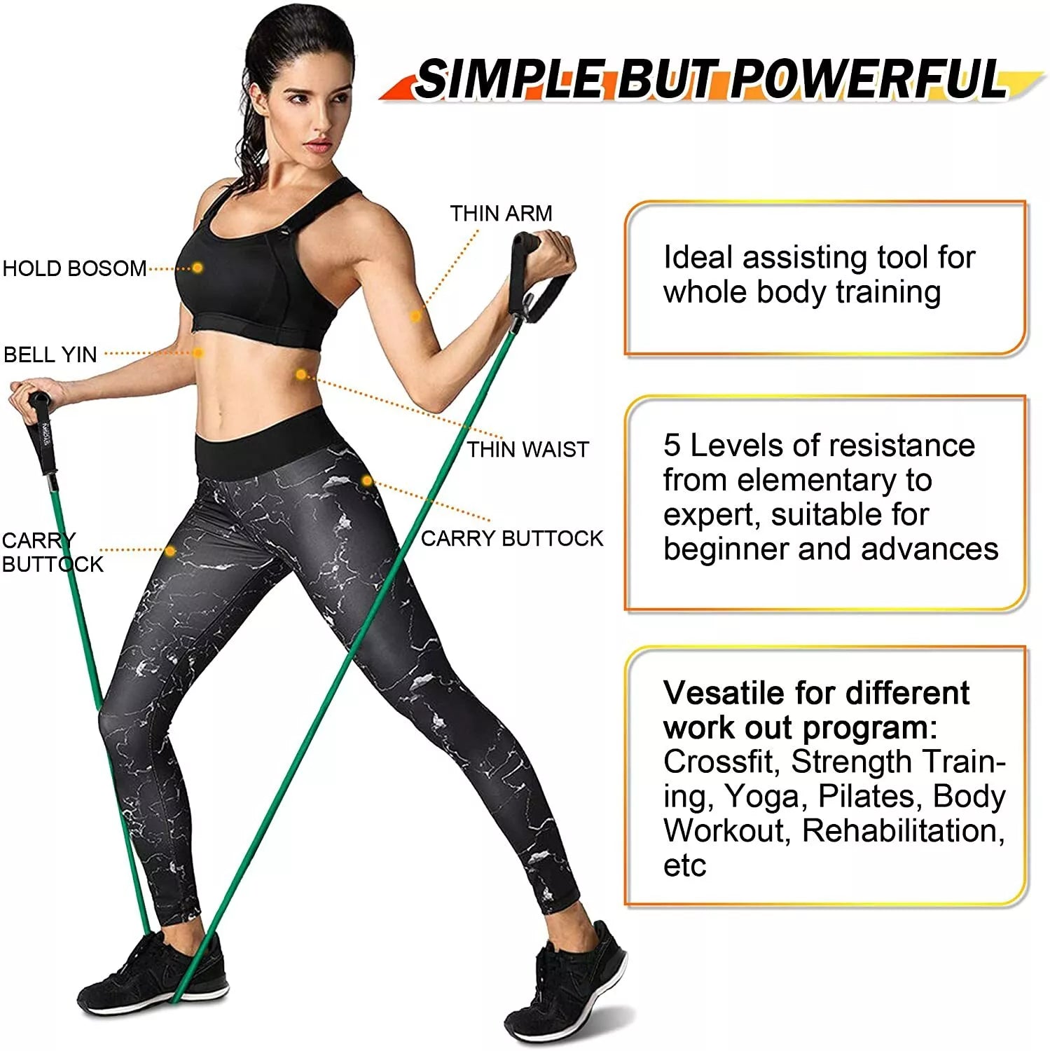 Exercise Resistance Bands With Handles, Comfortable and Non-Slip Handles With Do