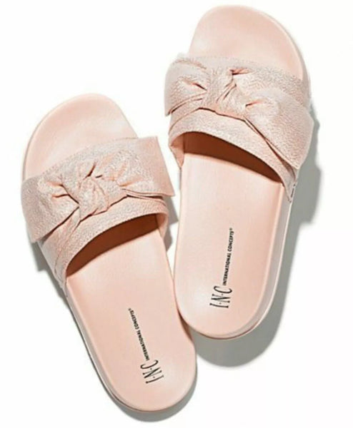 I.N.C. Womens Knotted Slide Slippers