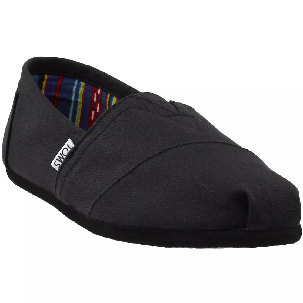 TOMS Alpargata Classic Slip On Mens Black Casual Shoes,11.5/Black