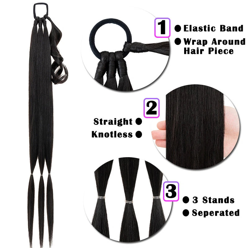 30 Inch Synthetic Long Twist Braid Ponytail Hair Extension