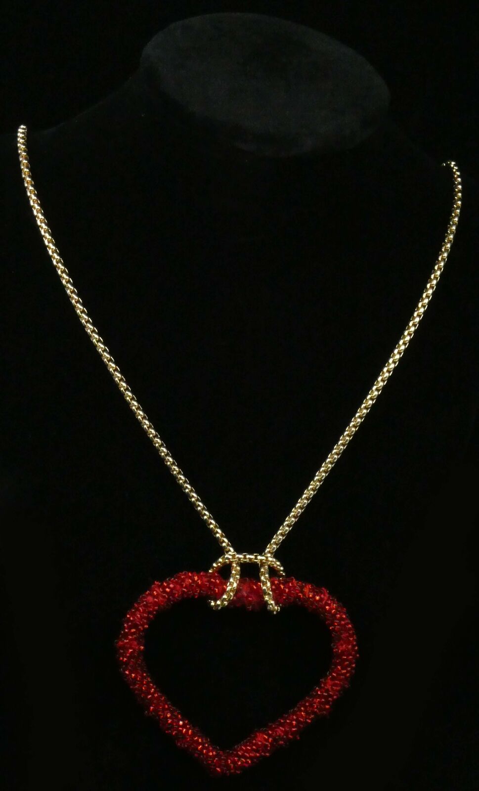 Inc Gold-Tone Beaded Heart Pendant Necklace, 34 + 3 Extender