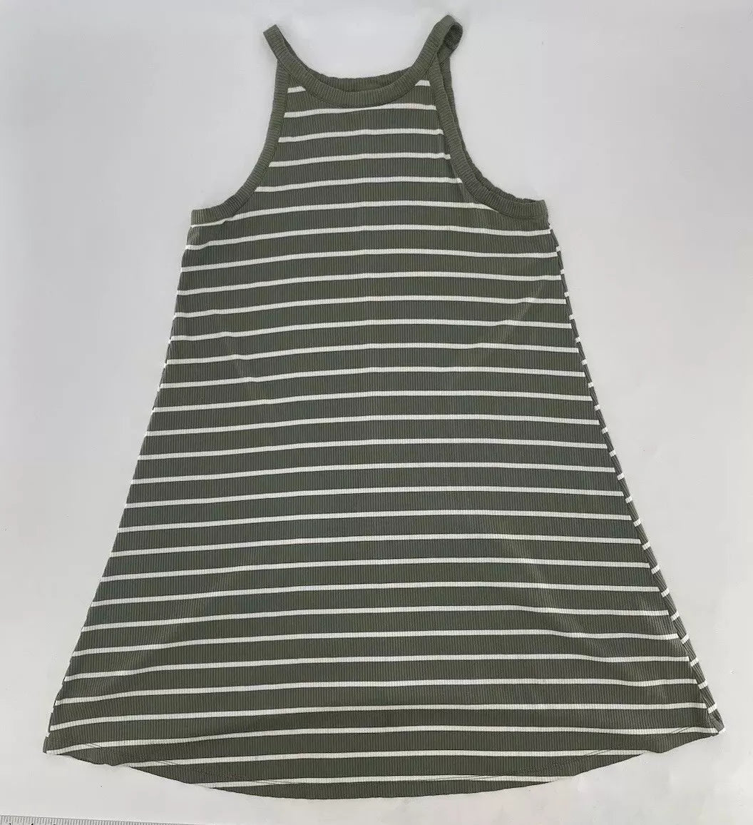 Old Navy High-Neck Striped Rib-Knit Sleeveless Swing Dress, Size Large