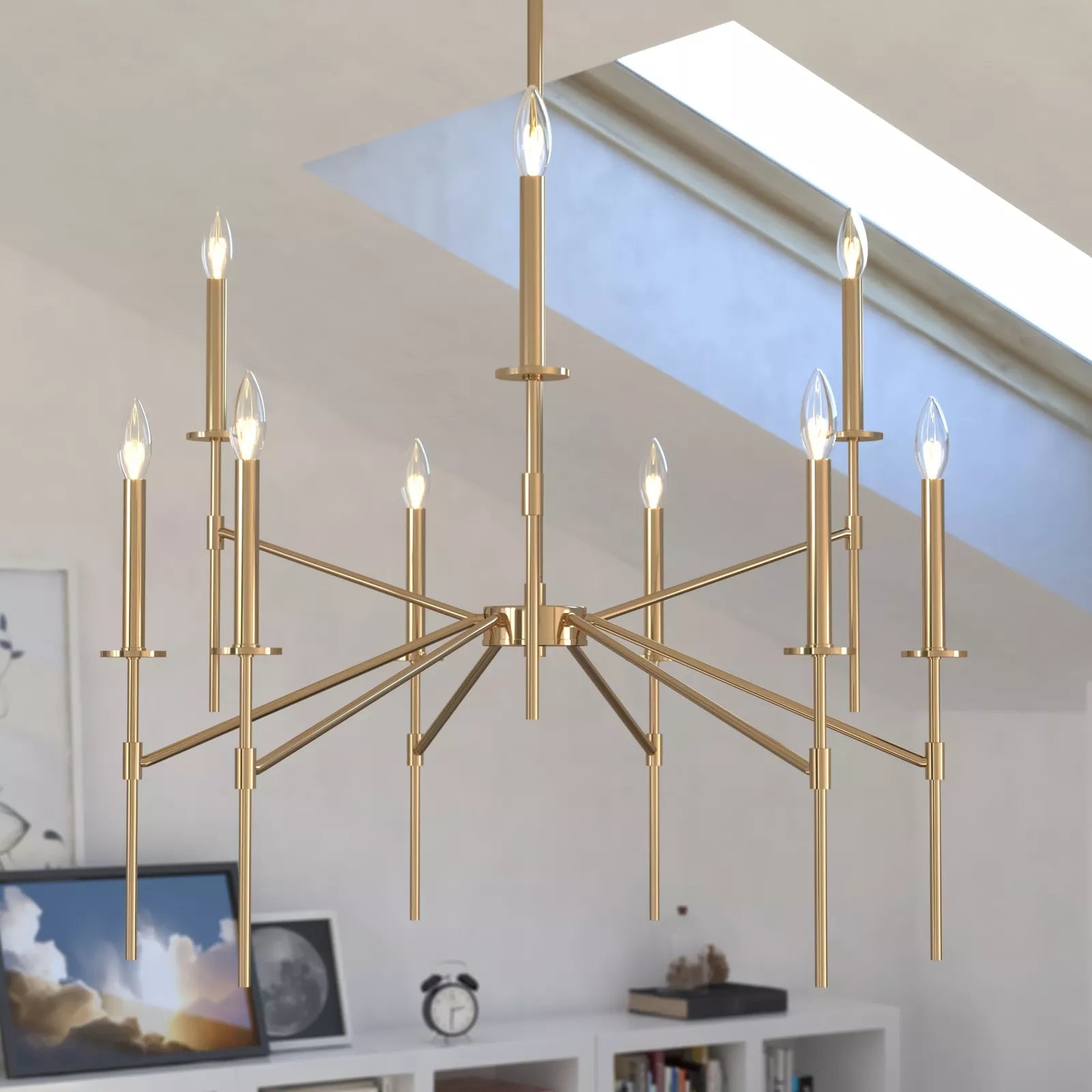 VAXCEL H0180 Kedzie 9L Chandelier Brass