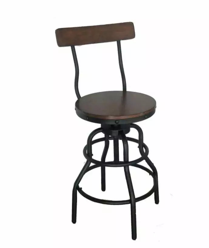 Home Decorators Collection Hamrick Industrial Adjustable Height Bar Stool, Black