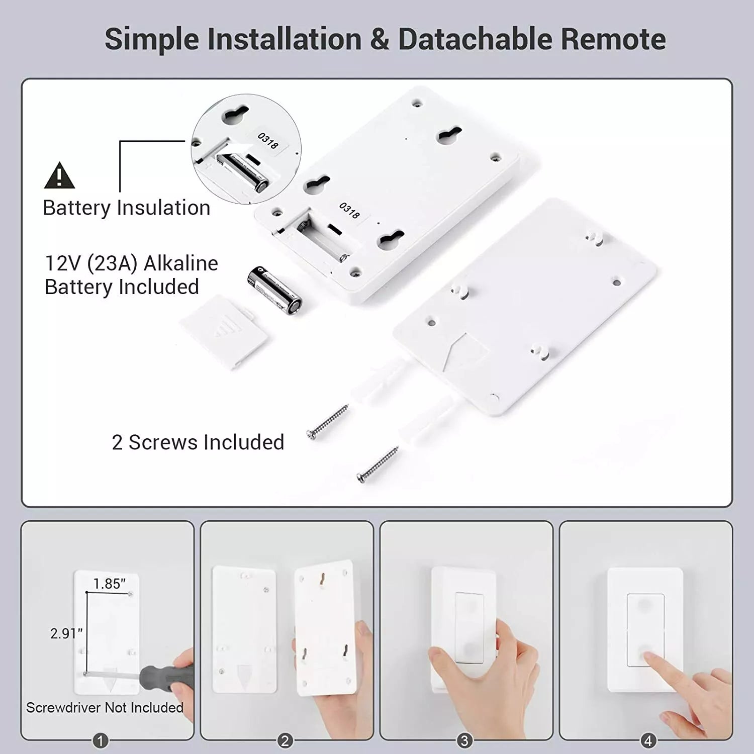 Dewenwils Remote Control Light Lamp Socket E26 E27 Bulb Base Adapter, No Wiring