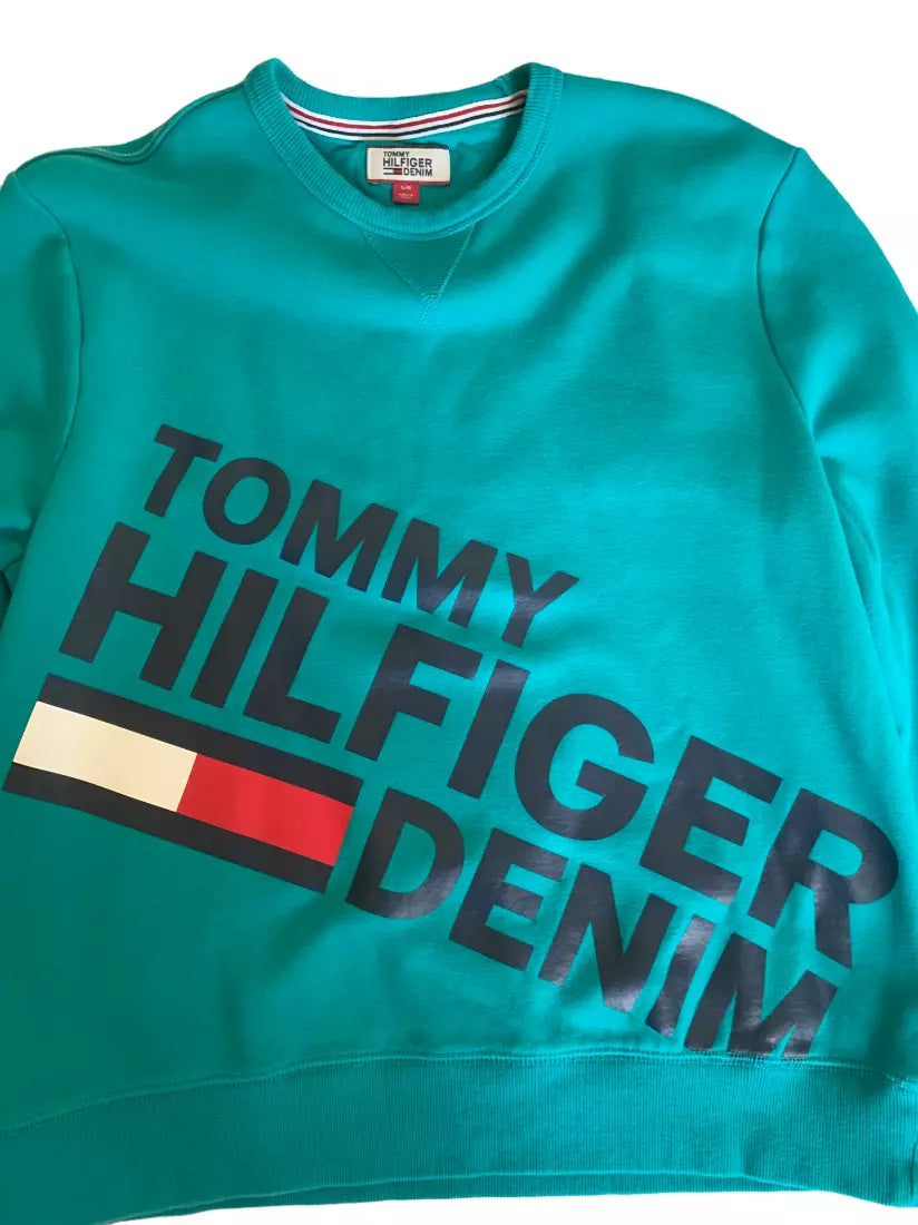 Tommy Hilfiger Mens Tommy Hilfiger Denim Sweatshirt, Size Large