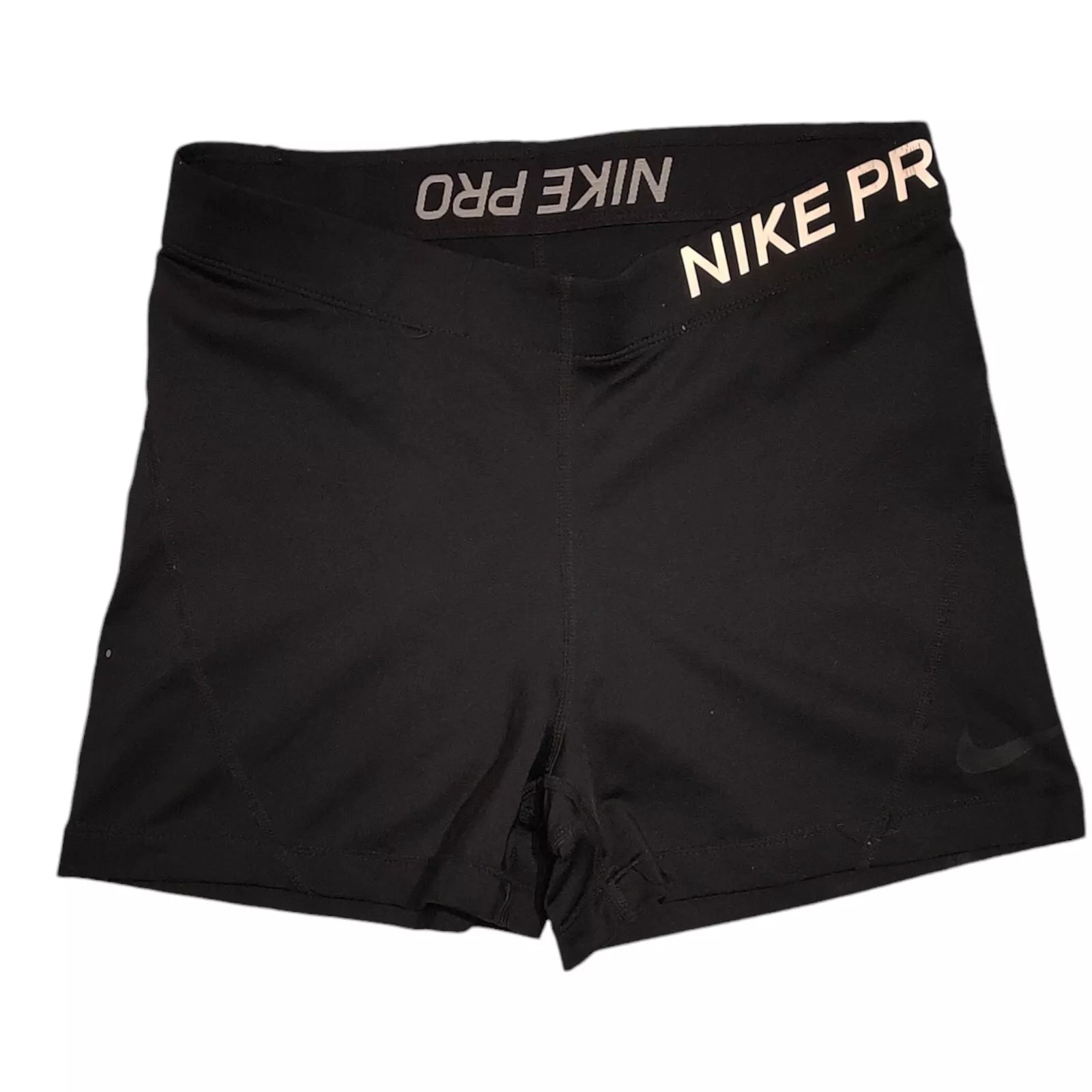 Nike Pro Dri-Fit Compression Shorts Womens Medium Black Mid Rise Athletic Swoosh