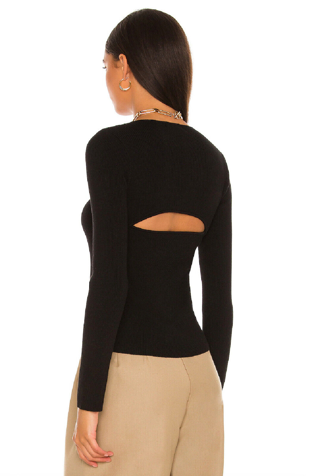 Line & Dot Halo Cutout Sweater