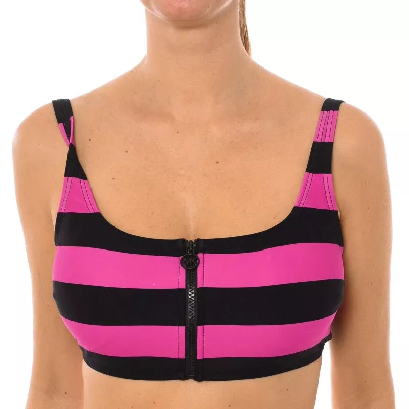 Michael Michael Kors Womens Zip-Front Bikini Top