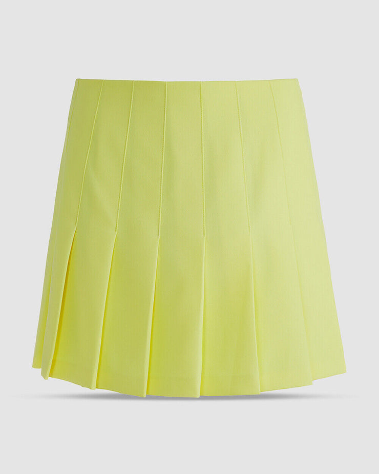 Alice + Olivia Womens Yellow Carter Pleated Mini Skirt Size 4