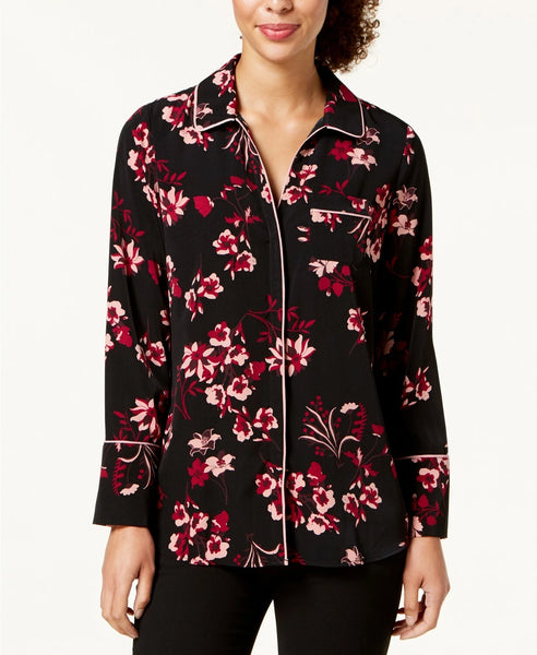 Alfani Women's Printed Piped Blouse Size XXL