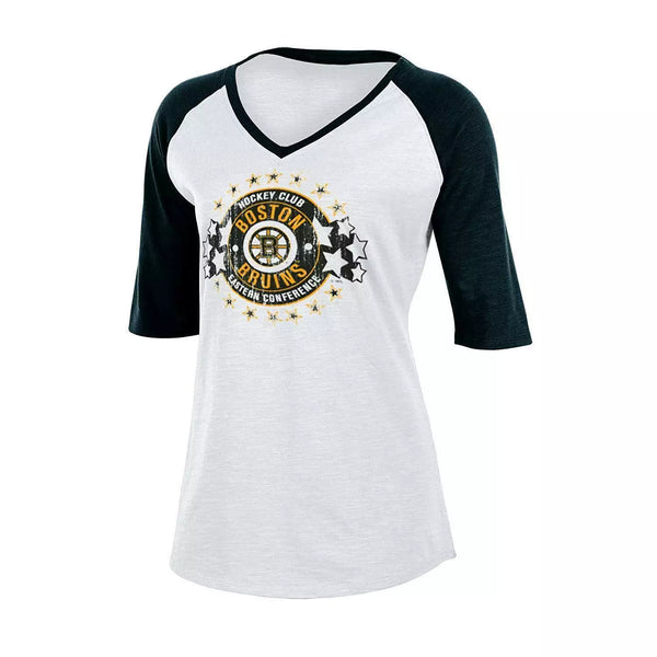 NHL Boston Bruins Womens Slub V-Neck Tee, Size 8/10 Medium