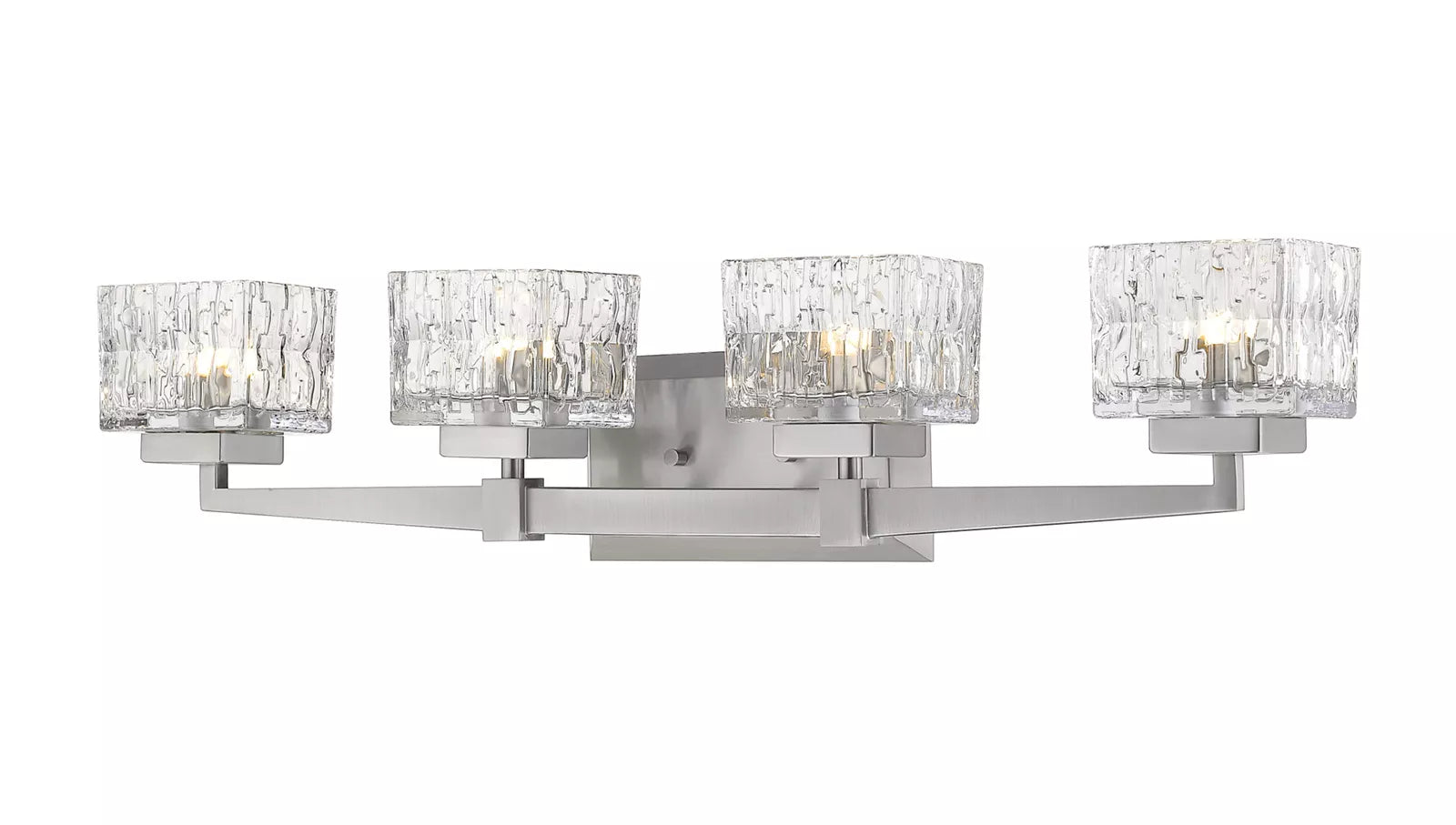 Z-Lite Rubicon 4 Light 30 Wide Vanity Light with Textured Glass Shades