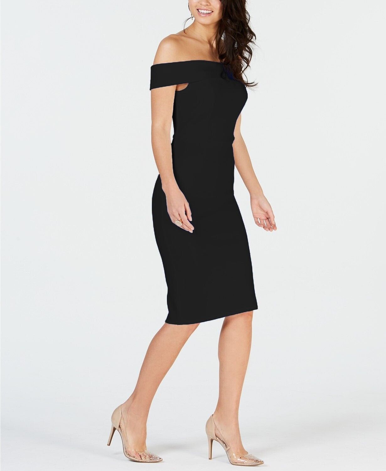 thalia sodi off the shoulder dress Thalia Sodi Cream Off-The-Shoulder Dress Size S The Photo Fashionista
