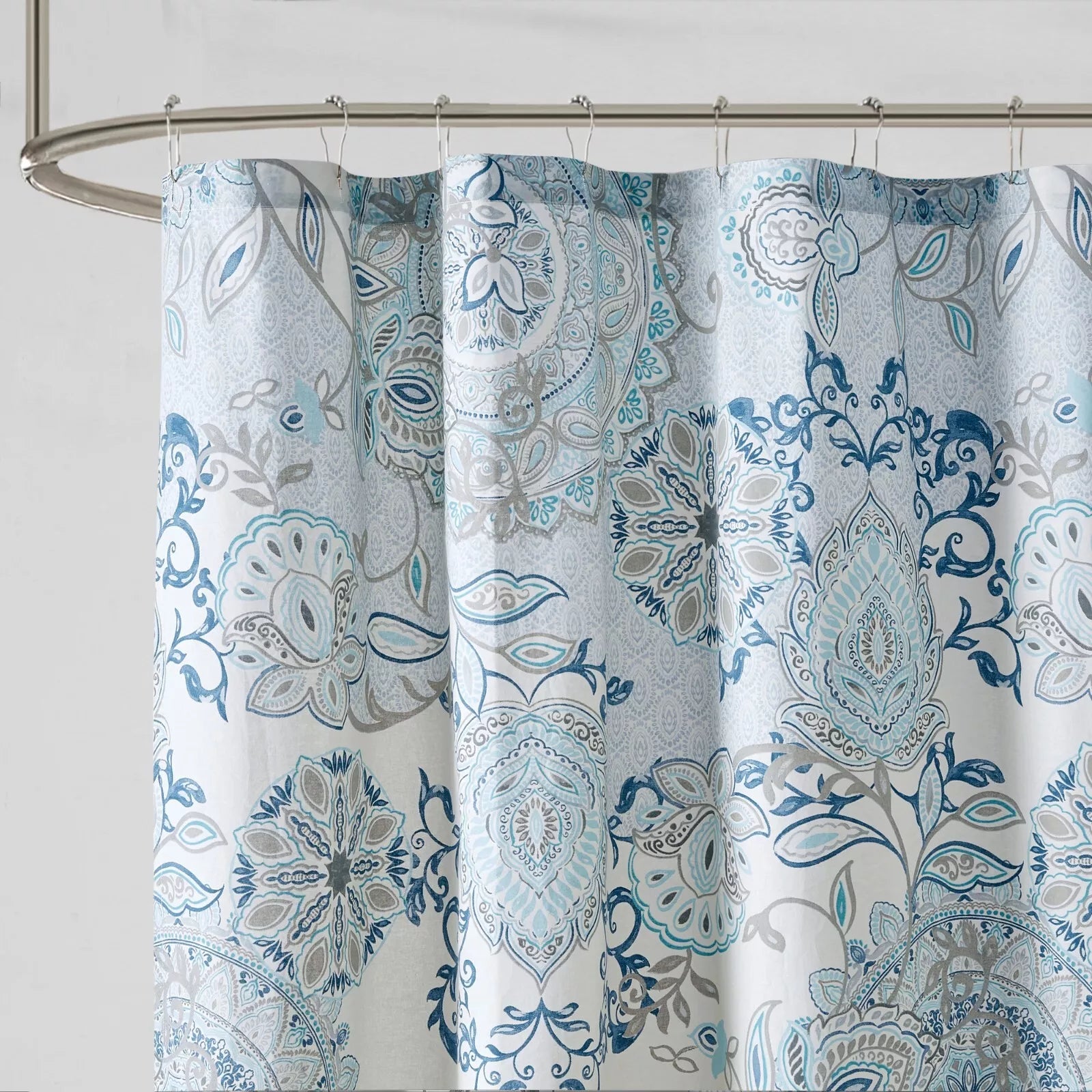 Madison Park MP70-5822 72 X 72 in. Cotton Printed Shower Curtain; Blue