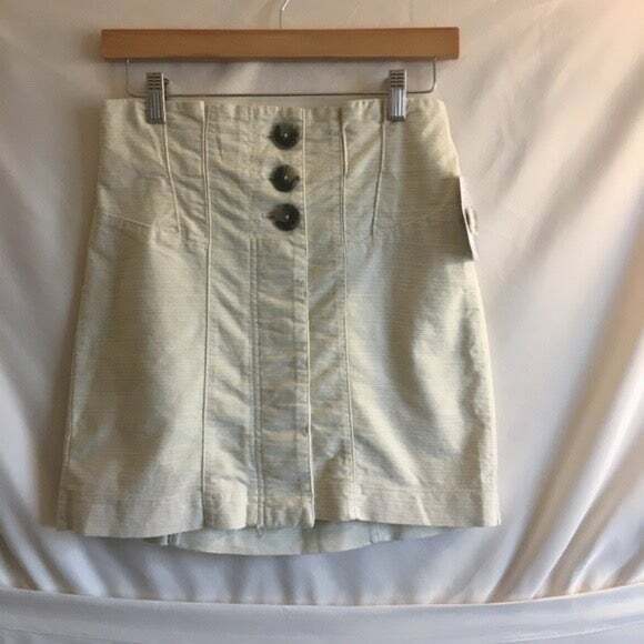 Free People Every Minute Every Hour Miniskirt, Cream, Size 2