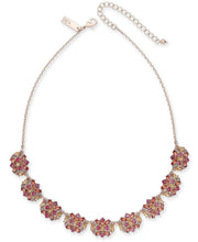 Inc Rose Gold-Tone Multi-Stone Cluster Statement Necklace