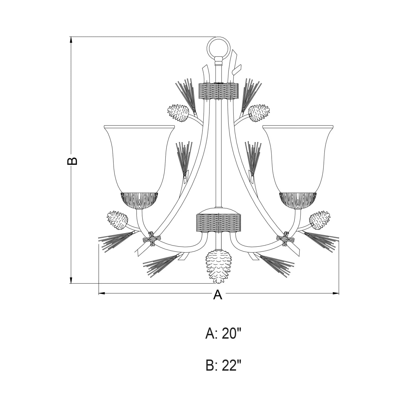 Vaxcel H0172 Three Light Mini Chandelier