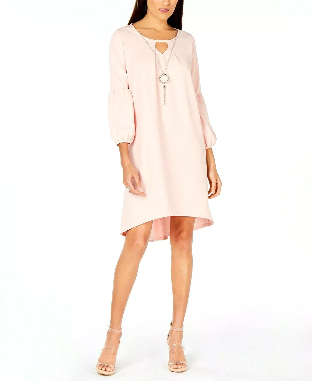 NY Collection Petite Women's Blush Statement-Sleeve Dress, Size Small