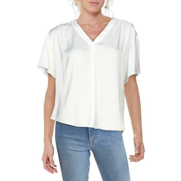 Alfani Shirred V-Neck Dolman-Sleeve Top, Size L