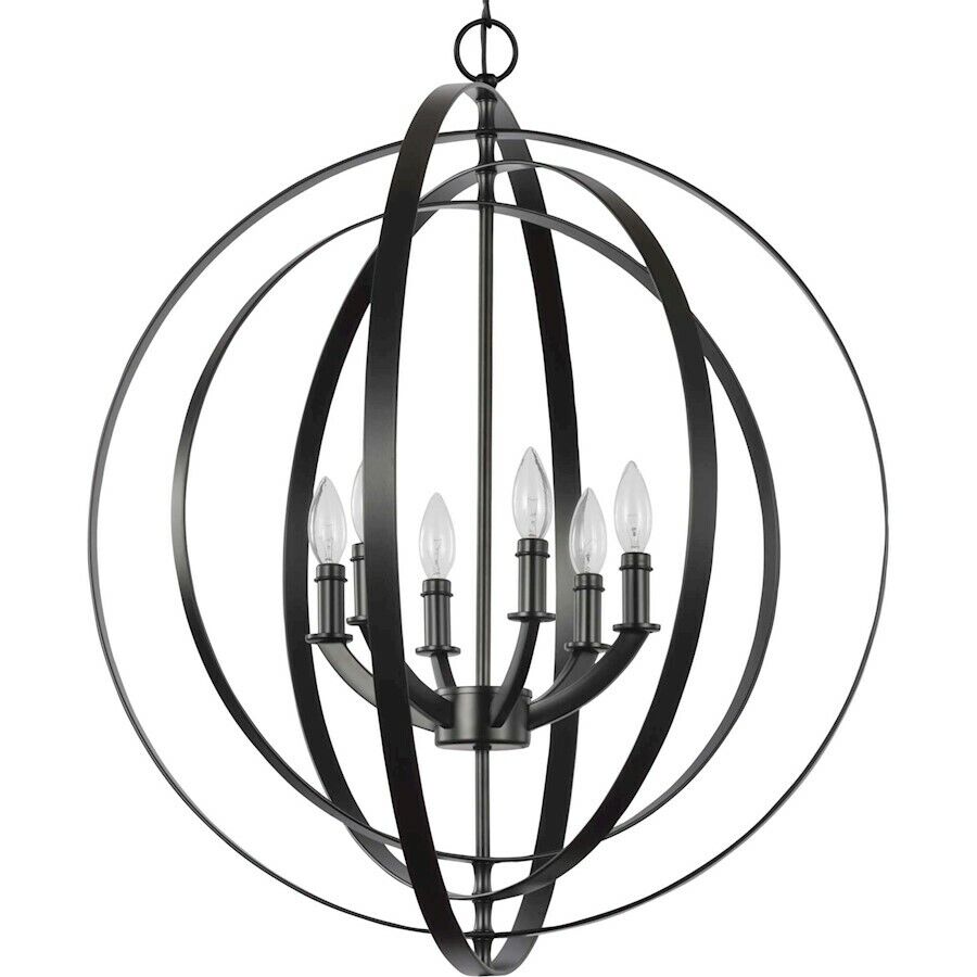 Progress Lighting Equinox Collection Black Six-Light Sphere Pendant