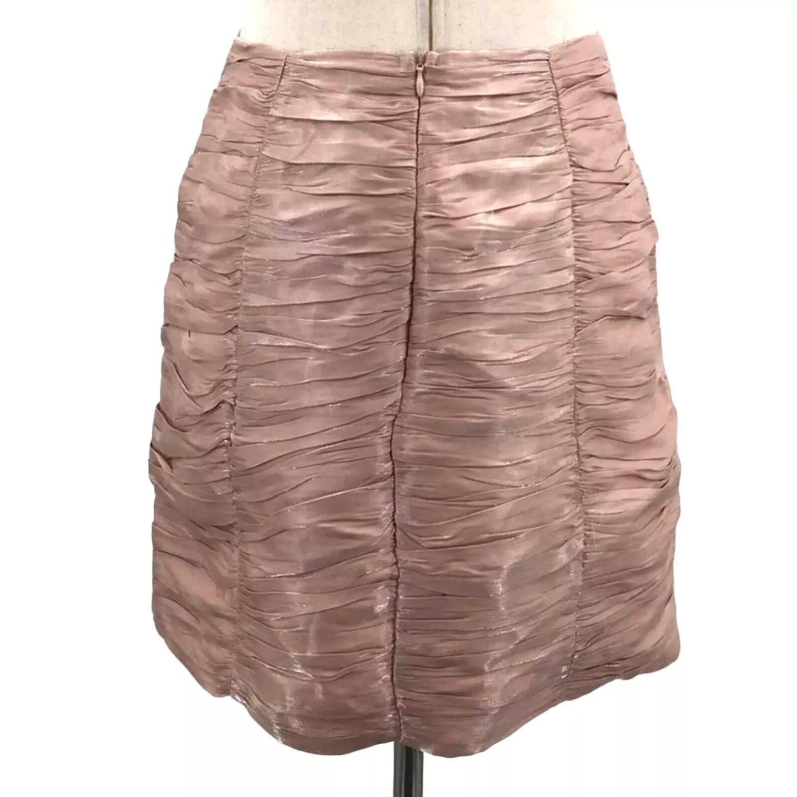 Lulus Live the Night Dusty Rose Satin Ruched Mini Skirt, Size Medium