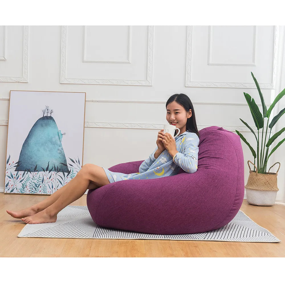 Mekiyo Classic Sofa Chairs Cover, Lazy Lounger Bean Bag Home SoftCozy, Purple