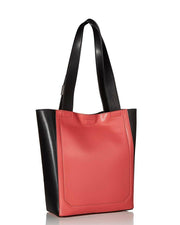 Calvin Klein Black Pink Two Tone Leather Karsyn Tote Bag
