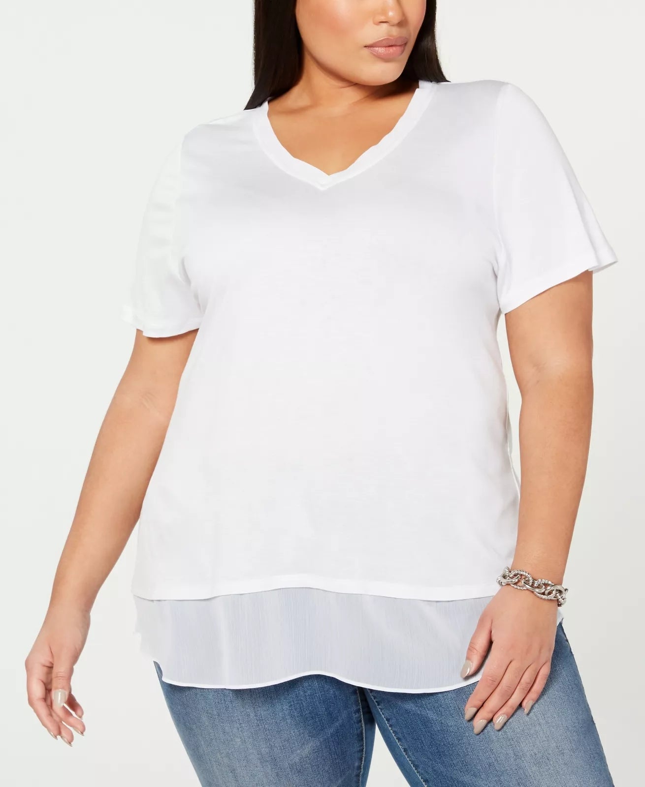 I.n.c. Plus Size Short-Sleeve V-Neck Tunic, Size 2X