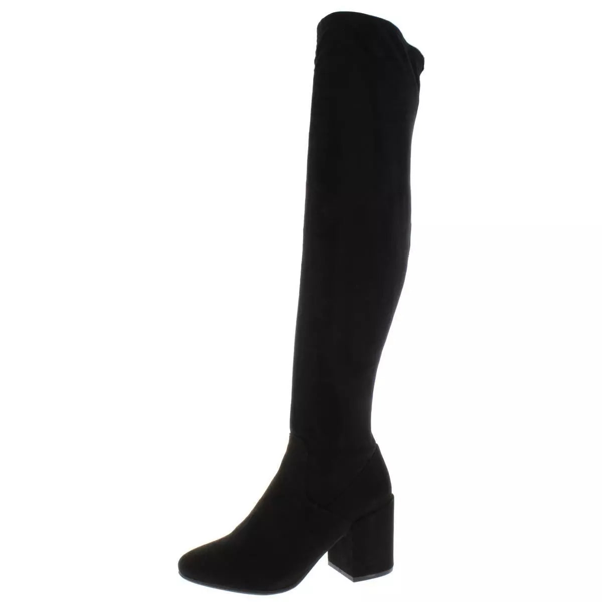 Bar III Womens Gabrie Faux Suede Round Toe Over-the-Knee Boots, 5M/Black