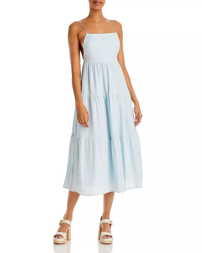 Aqua Sleeveless Tiered MIDI Dress, Size XS