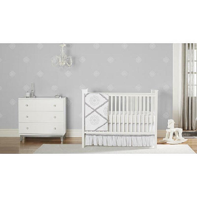 Just Born® Ruffled Medallions 3-Piece Crib Bedding Set