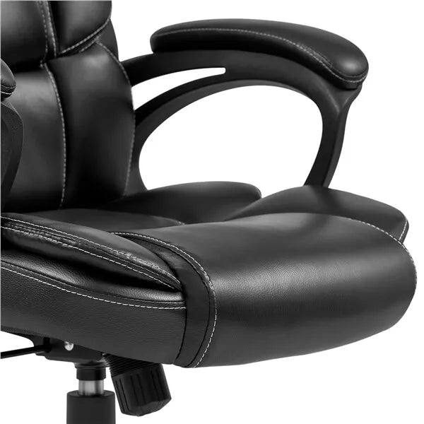 Advantage Extended Mid-back Black Leather Executive Office Chairs (KB-9602B)