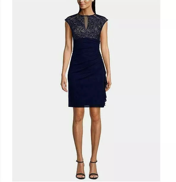 betsy adam short dresses Betsy & Adam Short Ruffle Homecoming Dress A25282
