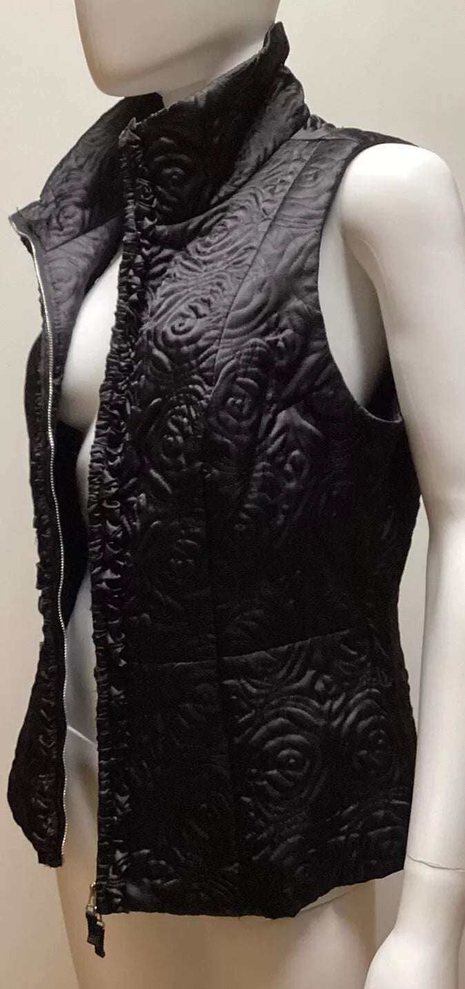 White House Black Market Belted Vest Black, Size Medium