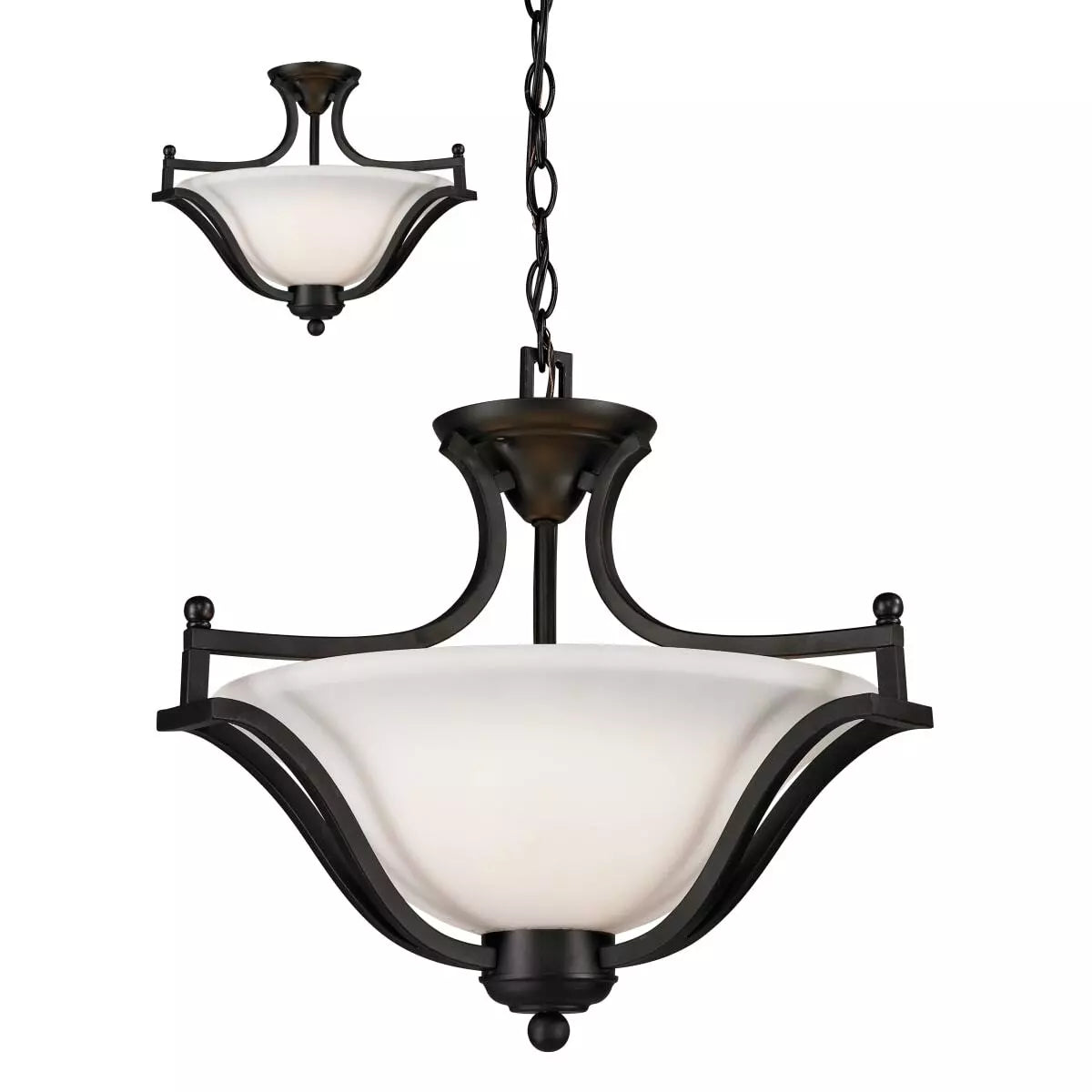 Z-Lite 703SFC-MB Lagoon Three Light Pendant, Steel Frame, Matte Black Finish